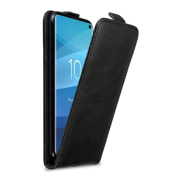 Skyddande fodral - CADORABO - Samsung Galaxy S10 - Syntetiskt läder - Magnetisk stängning - Flip-stil Svart