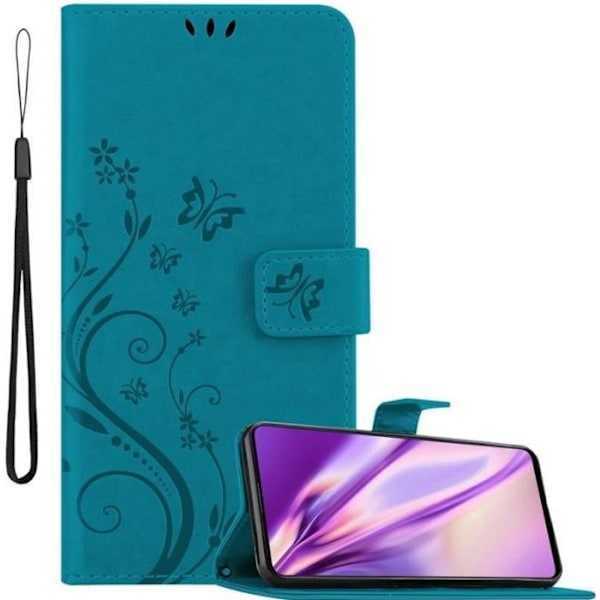 Coque - CADORABO - Samsung Galaxy A51 - Similicuir - Floral - Ställfunktion Blå