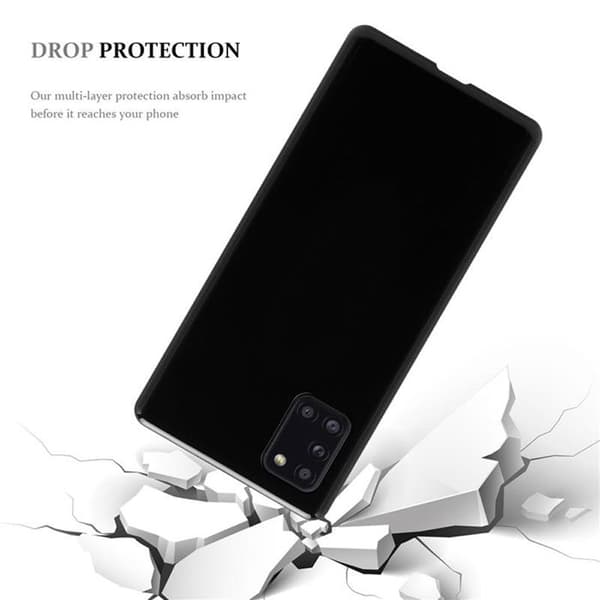 Transparent stötsäker silikonfodral för Samsung Galaxy A31 Svart