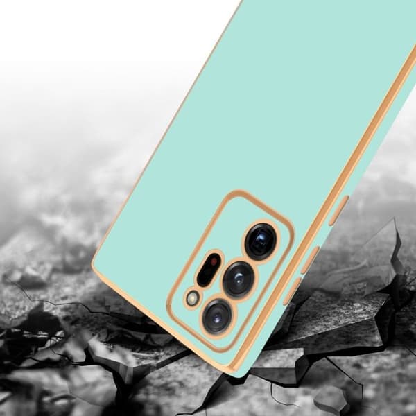 Skydd för Samsung Galaxy NOTE 20 ULTRA Glansig Mintgrön - Guld med skydd för kameran Grön