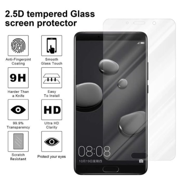 Cadorabo härdat glas Huawei MATE 10 skärmskydd härdat glas skydd för display TRANSPARENT Transparent
