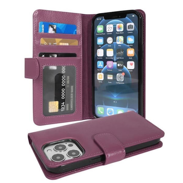 Coque - CADORABO - iPhone 13 PRO MAX - Similicuir - Orkidé Violett - 3 Fack för Kort Lila