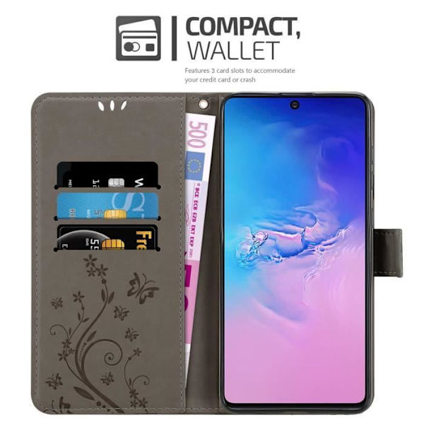 Cadorabo Fodral för Samsung Galaxy A91 / S10 LITE / M80s i BLOMMAGRÅT Skalskydd Blommigt Blommig grå