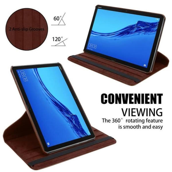 Cadorabo Fodral till Huawei MediaPad M5 LITE 10 (10,1" Zoll) i brunt - UTAN automatisk väckning