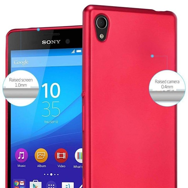 Coque för Sony Xperia M4 AQUA Hölster i METALLIC RÖD Etui Case Cover Skyddssilikon TPU Cover matt Röd