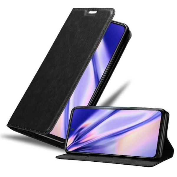 Coque - CADORABO - Xiaomi RedMi 10 - Svart Natt - Bokstil Fodral - Magnetisk Skydd NATTSVART