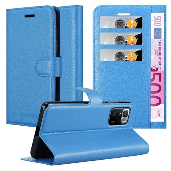 Coque för Xiaomi POCO X3 GT Hölster i HIMMELSBLÅ Fodral Skydd med magnetisk stängning Plånbok Blå
