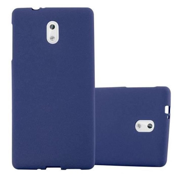 Nokia 3 Fodral - CADORABO - DARK BLUE FROST - FROST Design - Mjukt silikon TPU gelskydd MÖRKBLÅ FROST