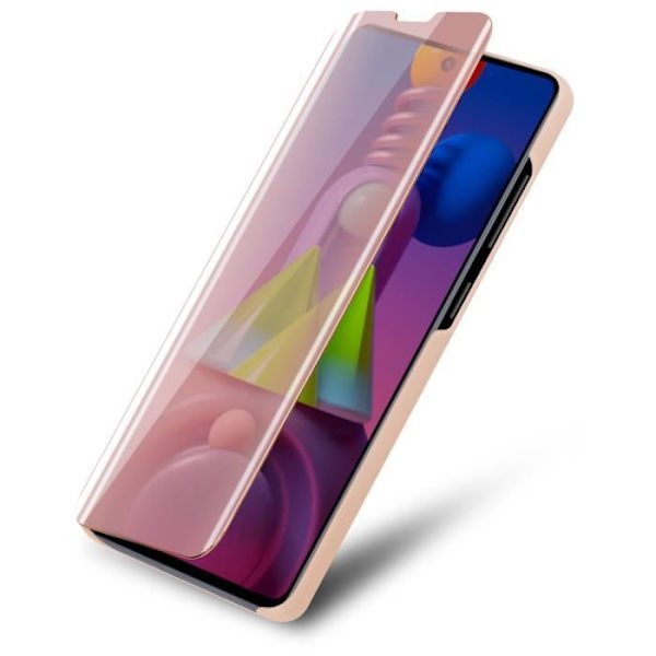 Cadorabo Fodral till Samsung Galaxy M51 i KUNZIT PINK Clear View Mirror Cover 360 graders skydd KUNZIT ROSE