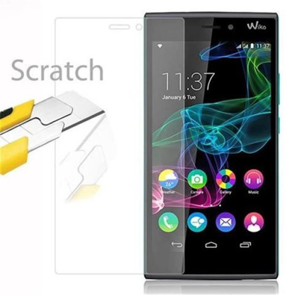 Cadorabo skärmskydd för WIKO RIDGE 4G 0,3 mm rundade hörn i härdat glas med HÖG TRANSPARENS Transparent