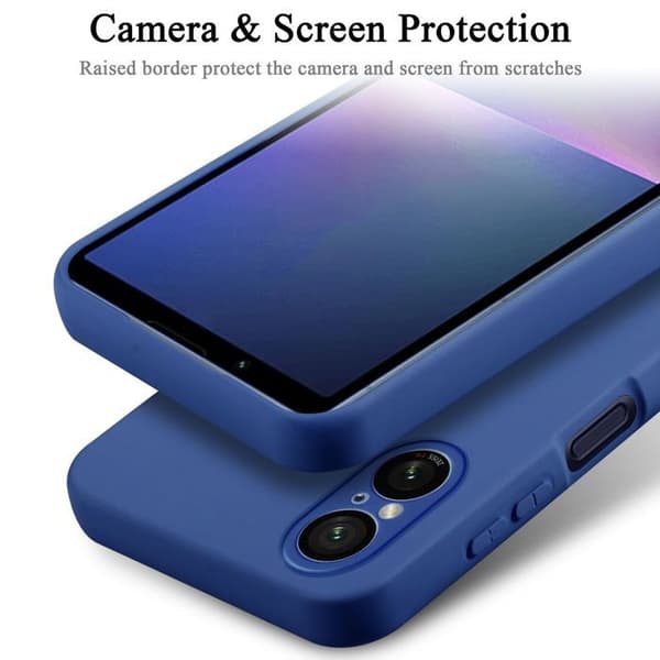Skyddande stötsäker skal för Sony Xperia 5 V i LIQUID BLUE Blå