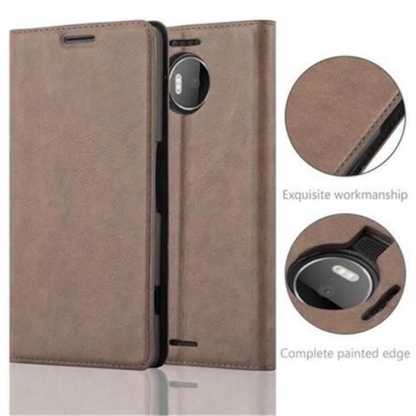 Nokia Lumia 950 XL Fodral i KAFFEBRUNT från Cadorabo (design med Osynlig magnetisk stängning) Helt skyddsfodral med flik