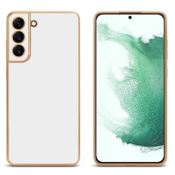 Skyddsfodral - CADORABO - Samsung Galaxy S22 - TPU silikon - Blank - Kameraskydd Vitt guld