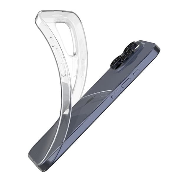 Transparent stötsäker silikonfodral för iPhone 16 PRO Vit
