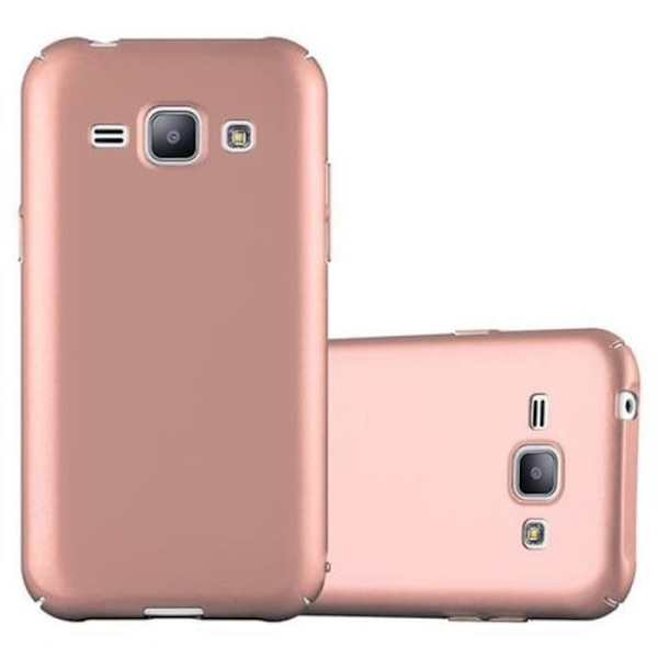 Cadorabo Fodral till Samsung Galaxy J1 2015 (5) ROSE GULD METALL MATT METALL Hårt plastskydd Skydd Hårt fodral Skydd Ultra Slim Bumper