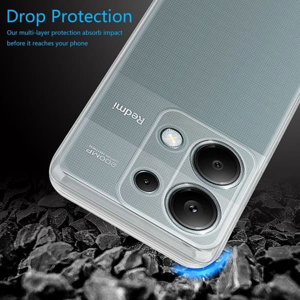 Transparent stötsäker silikonfodral för Redmi Note 13 Pro 4G Vit