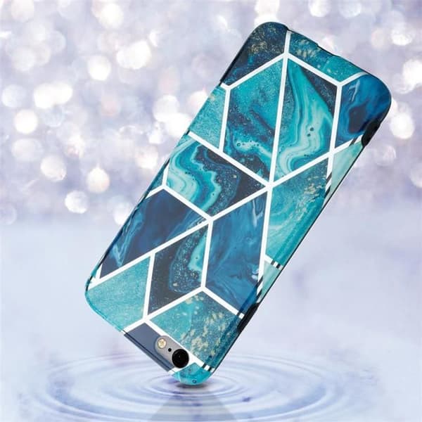 Etui för iPhone 6 PLUS / 6S PLUS Marmor Blå Våg Nr. 13 Etui Fodral Skydd Blå