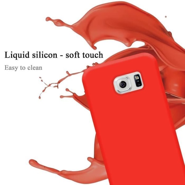 Etui för Samsung Galaxy S6 EDGE - CADORABO - Röd - Silikon TPU - Mjuk skydd - Tunn design Röd