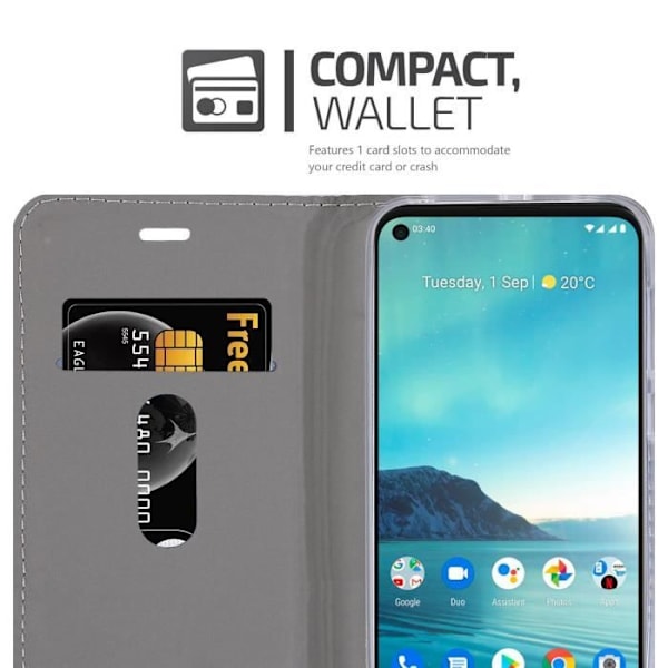Coque för Nokia 5.3 - CADORABO - Book Case - Similläder - Ljusgrå Brun - Magnetisk Stängning LJUSGRÅ BRUN
