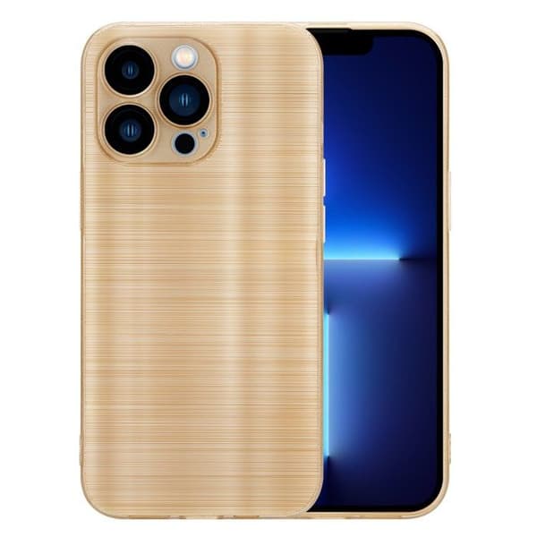 iPhone 13 PRO Fodral Borstad Guld Kameraskydd Gul