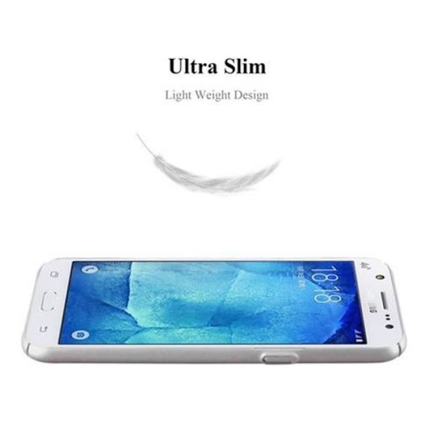 Cadorabo Samsung Galaxy J5 2015 Fodral (5) SILVER METALL MATTE METALL Hårt plastfodral Skydd Hårt fodral Skal Ultra Slim Bumper
