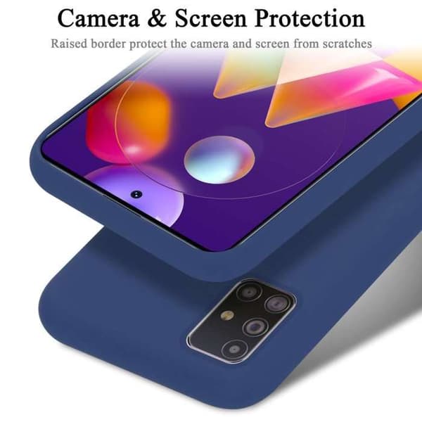 Skyddande stötsäker skal för Samsung Galaxy M31s i LIQUID BLUE Blå