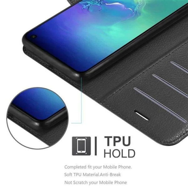 Fodral till Samsung Galaxy S10e - CADORABO - Svart - Mjuk - Flik - Bokhållarfunktion Svart