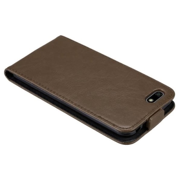 Flip Case - CADORABO - Huawei Y5 2018 - Imitation läder - Brun - Magnetstängning kastanj