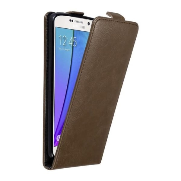 Cadorabo Fodral till Samsung Galaxy NOTE 5 - i brunt - Flip Style Skyddsfodral med magnetlås