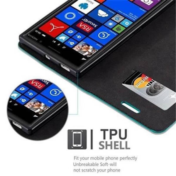 Cadorabo Fodral Nokia Lumia 830 PETROL TURKOS Osynlig magnetisk STÄNGNING Fodral Fodral Fodral stöder stativ och kortplats