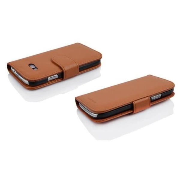 Etui Housse - CADORABO - HTC ONE MINI M8 - Plånbok - Syntetläder - Kognacbrun Cognac - Brun