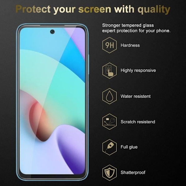 Cadorabo skyddsglas för Xiaomi RedMi 10 / RedMi NOTE 11 4G i HÖGT TRANSPARENT härdat härdat skärmglas Transparent