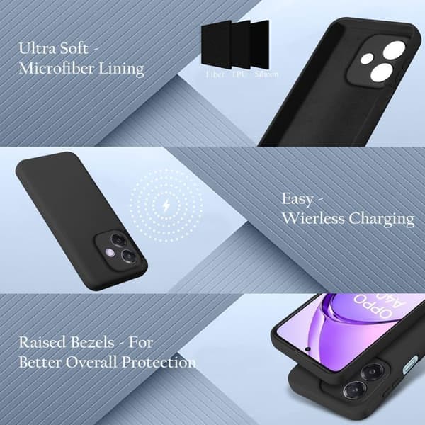 Skyddande stötsäker skal för Oppo A40 i LIQUID BLACK Svart