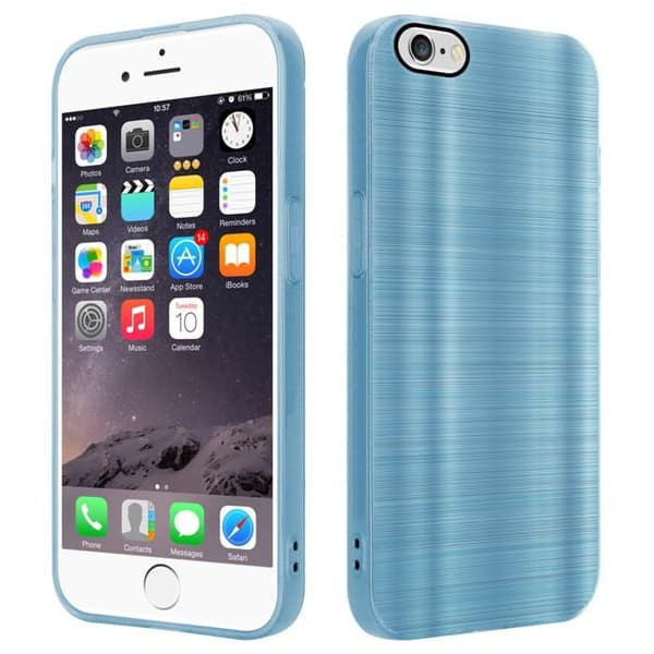 Skal för iPhone 6 / 6S Borstad Turkos Kamera Skydd Blå