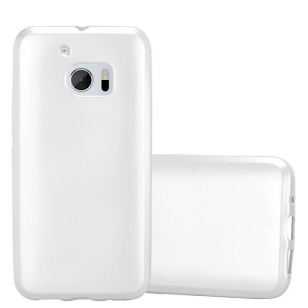 Cadorabo Fodral fungerar med HTC 10 (One M10) i METALLISKT SILVER - Stötsäkert och reptåligt TPU silikonskydd - Ultratunt