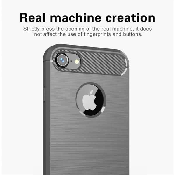 Skal för iPhone 7 / 7S / 8 BORSTAD GRÅ Kolfiberdesign Grå