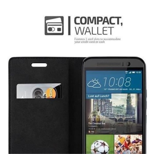 Cadorabo Fodral för HTC ONE M9 (3. Gen) MEDELBRUNT Osynlig magnetisk STÄNGNING Fodral Fodral stöder stativ och kortplats