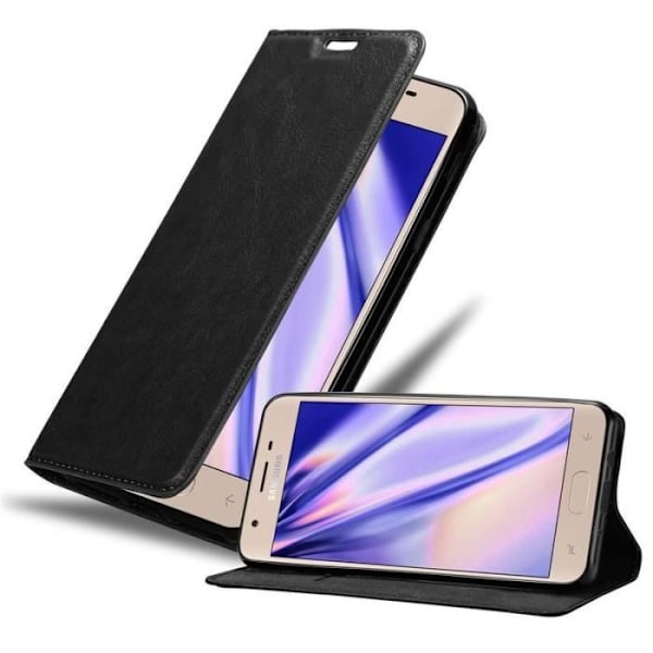 Coque portefeuille - CADORABO - Samsung Galaxy J3 2018 - Syntetiskt läder - Magnetstängning - 360° lock Svart