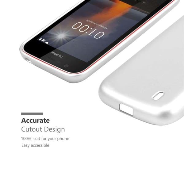 Skyddsfodral för Nokia 1 2018, skyddsfodral i METALLISK SILVER, matt design Grå