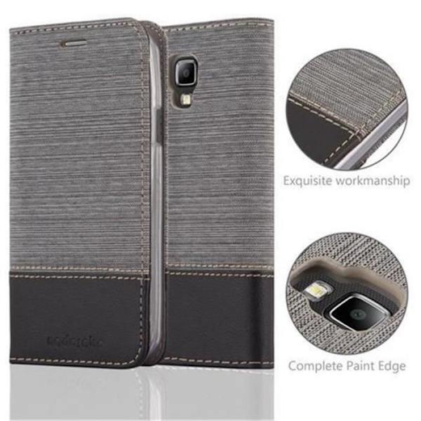 SAMSUNG GALAXY S4 ACTIVE FODRAL I SVART GRÅ BY CADORABO (TYG-PU DESIGN) FULLSTÄNDIG SKYDDSFODRAL MED KLAPP Mörkgrå