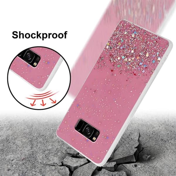 Skal för Samsung Galaxy S8 Rosa med Glitter Skydd Design Glittrig Ros