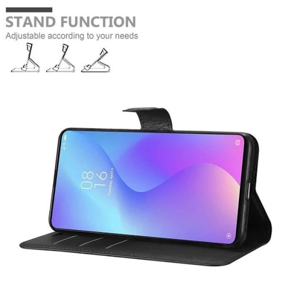 Coque - CADORABO - Xiaomi Mi 9T / 9T PRO - Similicuir - Stödfunktion - 3 kortplatser Svart