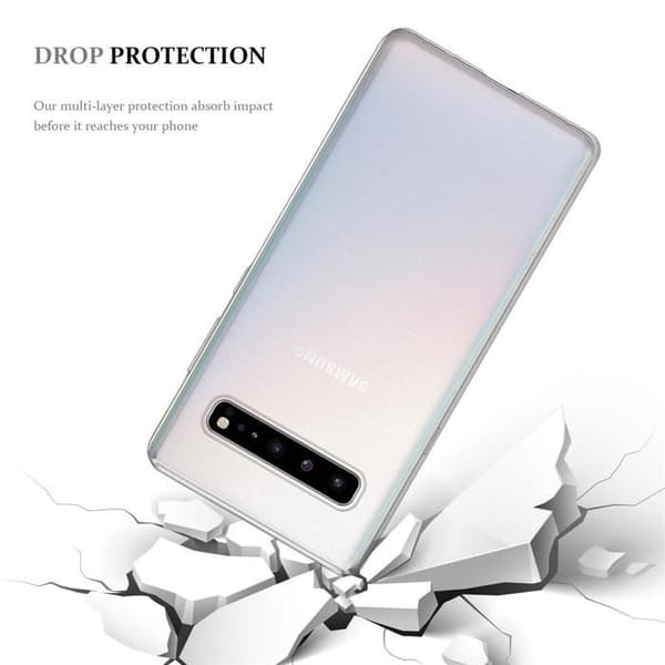 Transparent stötsäker silikonfodral för Samsung Galaxy S10 5G Vit