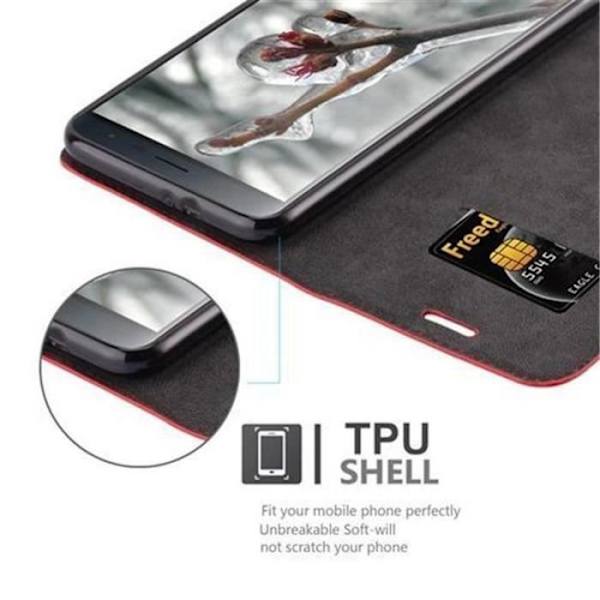ASUS ZenFone 3 Fodral i APPLE RED från Cadorabo (INVISIBLE MAGNETIC CLOSURE Design) Fullt skyddsskydd med flipskydd