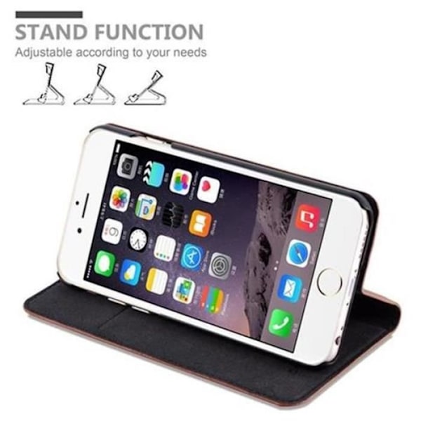 Apple iPhone 6 PLUS Fodral - iPhone 6S PLUS i MEDIUM BRUN från Cadorabo (INVISIBLE MAGNETIC CLOSURE Design) Skyddsfodral