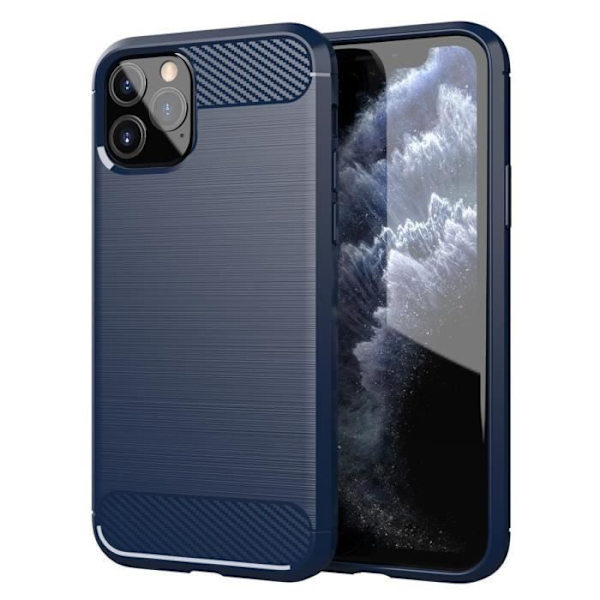 Fodral till Apple iPhone 11 PRO MAX i BRUSHED BLUE Cadorabo Cover Skydd i flexibel TPU silikon rostfritt stål kol
