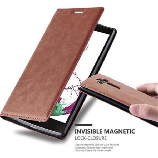 Cadorabo LG G4-fodral MEDIUMBRUN Osynlig MAGNETISK STÄNGNING Fodralskydd stöder stativ och kortplats