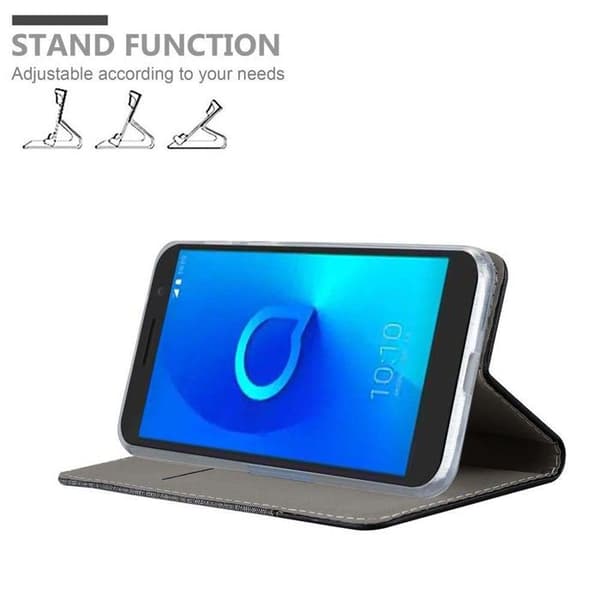 Fodral för Alcatel 3 2018 i GRÅ SVART Etui Skydd mot stötar Grå