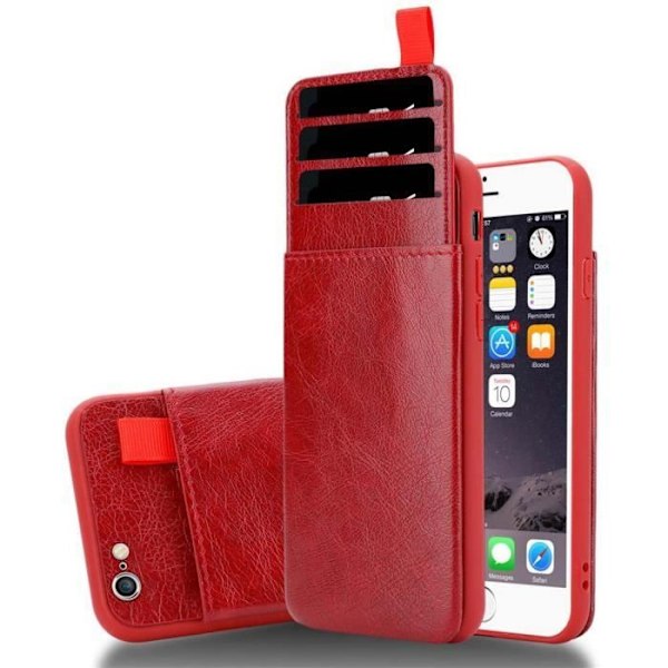 Etui för Apple iPhone 6 / 6S - CADORABO - Röda körsbär - Syntetläder - Mjuk - Optimal skydd ROUGE MERISIER
