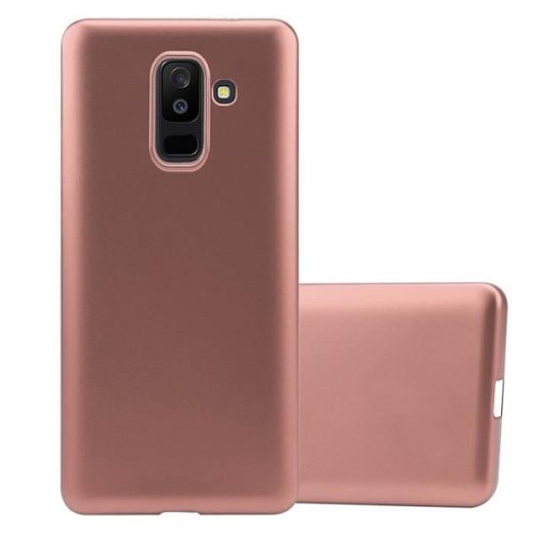 Cadorabo Fodral fungerar med Samsung Galaxy A6 PLUS 2018 i METALLIC ROSÉ GOLD - Stötsäkert och reptåligt TPU silikonskydd -